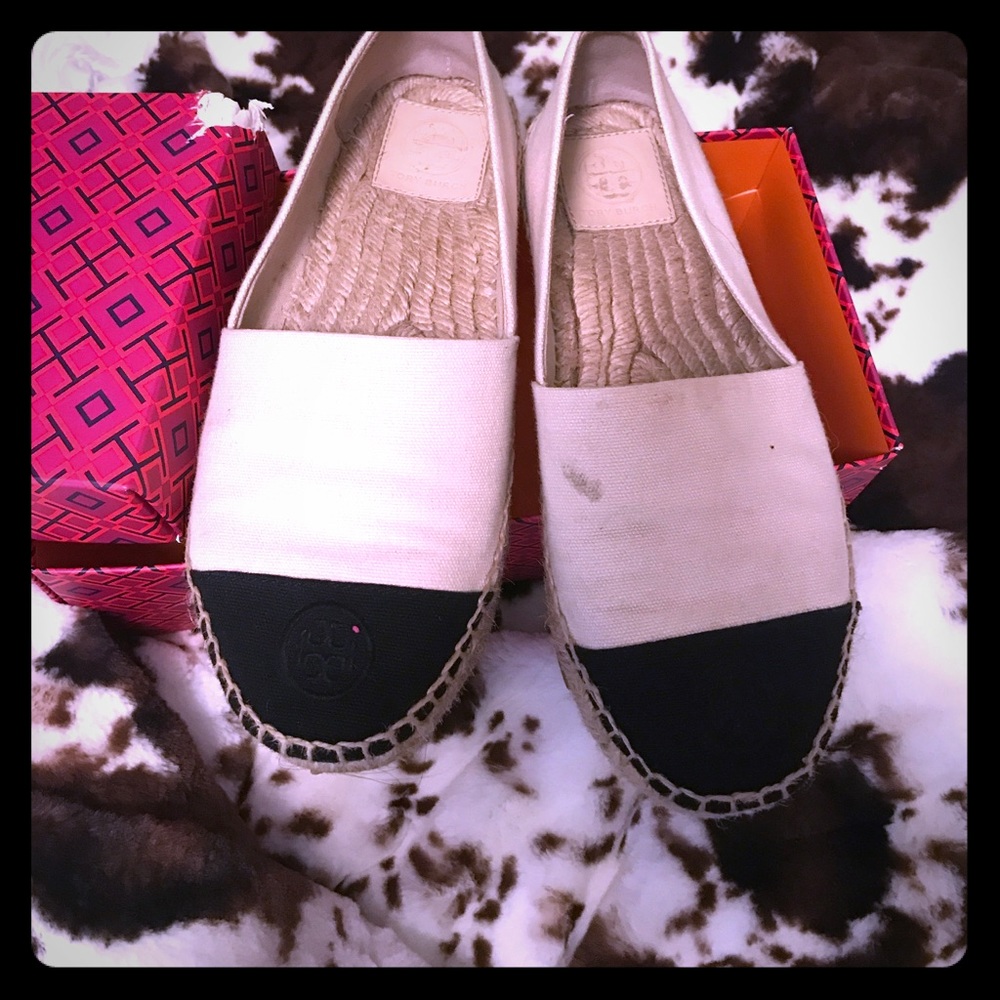 COPY - COPY - COPY - Tory Burch- colorblock espadrilles- black/cream